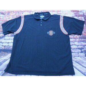 Harley-Davidson Men's 2XL Polo Shirt Black & Orange Cotton/Polyester Legendary M